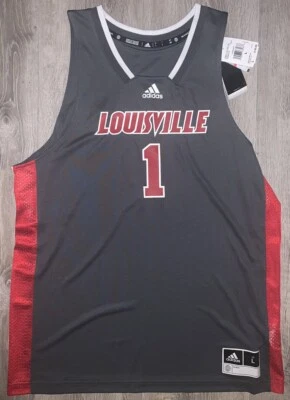 Louisville Cardinals Adidas Basketball Jersey Dark Gray Red Men's Size XL - Image 1 of 2