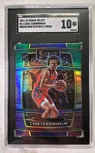 2021 Panini Select CADE CUNNINGHAM Rookie Green/White/Purple Prizm #11 SGC 10 ￼ - Picture 1 of 7