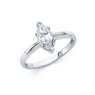 1 Ct Marquise Solitaire Engagement Wedding Promise Ring Solid 14K White Gold