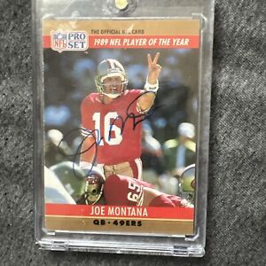 1990 NFL Pro Set Joe Montana On card Auto! With COA RARE!