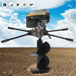 173CC 8HP Gas Powered Post Hole Digger Earth Auger Fence Ground w/ 16" Drill Bit - Picture 1 of 17
