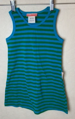 Vestido caprichoso vintage Marimekko by Sweet Potatoes a rayas azules y verdes talla 4 Foto 1 de 4