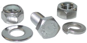 STAINLESS 1/4-20 HEX HD BOLTS NUTS LOCKS FLATWASHERS 150+p - Foto 1 di 1