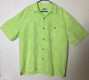 Joe Marlin Men's Size XXL Hawaiian Palm Shirt Coconut Buttons Bright Green Nwot - Picture 1 of 9