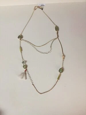 Nuevo Collar Chico's Multi Hilo - Borla Piedra Moxy Verde Jade Foto 1 de 4