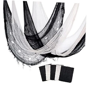 5 PCS Halloween Creepy Cloth,Scary Spooky Cloth 30 x 72 inch 3 Black + 2 White - Picture 1 of 7