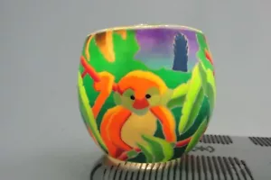 NEW FIMO Polymer Clay Covered Glass Globe Votive Candle Holder Monkey - Picture 1 of 4