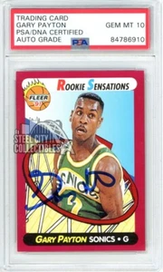 Gary Payton 1990-91 Fleer Rookie Sensations Autograph Card #9 PSA/DNA 10 - Picture 1 of 1