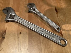 Two Adjustable Wrenches Husky 8” And Great Neck 12” - Picture 1 of 4