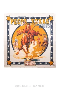 Double D Ranch Pecos Rodeo Scarf-Silk-Cowgirl on Buckin' Bull Print-36"X36"-New - Picture 1 of 4