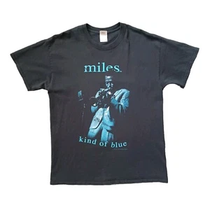 Vintage Miles Davis Kind of Blue T Shirt Large Black Big Print Jazz Graphic 2000 - Picture 1 of 13
