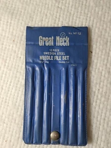 Vintage Great Neck NF-12 Swedish Steel 5,5" Double Cut 12-teiliges Nadelfeilen-Set im Etui - Bild 1 von 7
