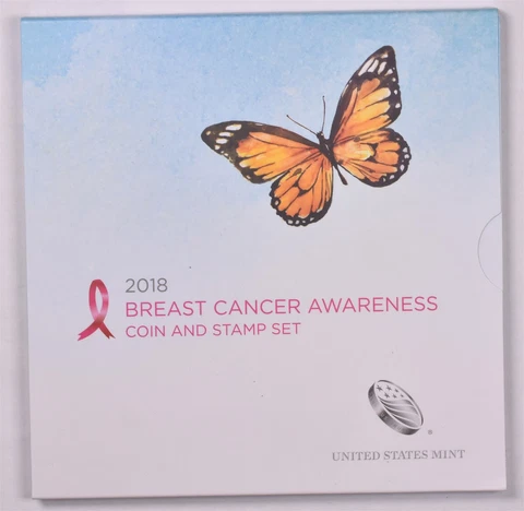 2018 Breast Cancer Awareness Coin And Stamp Set Cover