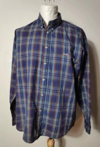 Ellesse vintage men's Plaid check shirt, button down collar XL size - Picture 1 of 6