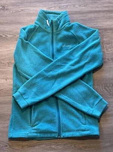 Columbia Fleece Full Zip Jacket Youth Girls XL 18 /20 Turquoise Blue - Picture 1 of 7