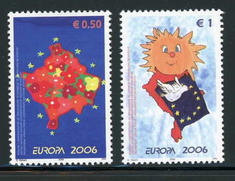 KOSOVO (UN Admin) MNH: Scott #43-44 EUROPA CEPT 2006 Issue CV$6+ Cover