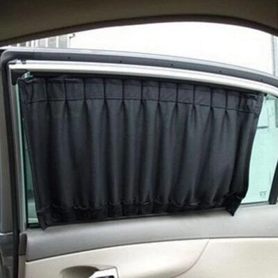  Accesorios Coche Negro Auto Parasol Ventana Lateral Cortina Protección UV 2 PIEZAS Foto 1 de 4