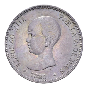 5 PESETAS 1889 ALFONSO XIII SPAGNA - Picture 1 of 2