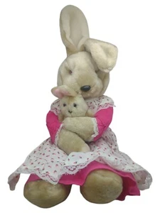 Vintage Country Bunny Hase Plüschtier Mama und ich Baby 17 Zoll 1986 Cottagecore Spielzeug - Bild 1 von 8