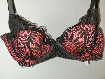 Nuevo Sujetador L'Agent Provocateu Negro/Neón Melón Talla 34D Foto 1 de 4
