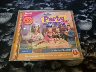 *NEW* Barbie Party Print N Play PC CD-ROM Game UK PAL - Image 1 of 4