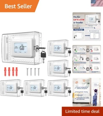 Protective Thermostat Lock Box with Key - 6 PCS, Fits Thermostats Up to 5"H - Image 1 of 4