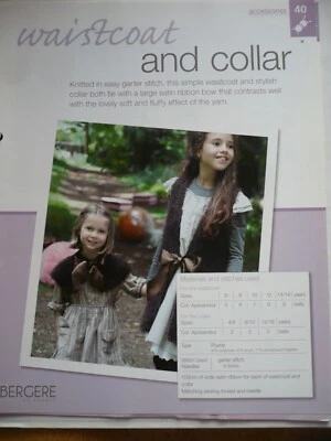 Waistcoat and Collar Knitting Pattern from Bergere de France Magazine - Image 1 of 3
