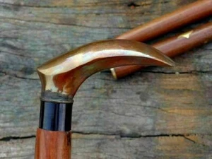 Handmade Wooden Walking Stick Vintage with Antique Style Handle Cane Collectible - Picture 1 of 3