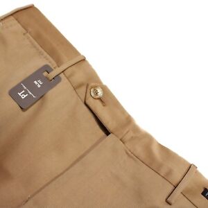PT01 NWT Dress Pants Size 50 34 US In Solid Beige Wool Blend Slim Fit