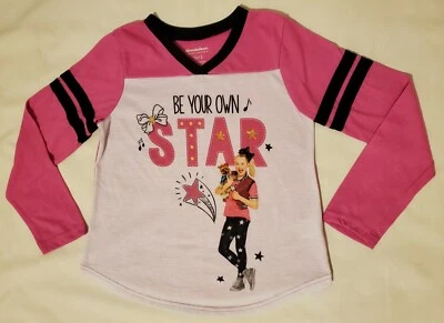 Camisa pijama Jojo Siwa manga longa seja sua própria estrela rosa branca tamanho 10/12  - Imagem 1 de 4