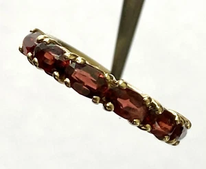 14K Yellow Solid Gold 6 Garnet Classy Ladies Ring Band Size 4.75 - Picture 1 of 12