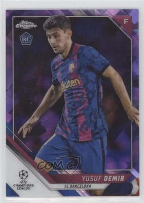 2021 Chrome UCL Sapphire Edition Purple Refractor /25 Yusuf Demir #62 Rookie RC - Image 1 of 2