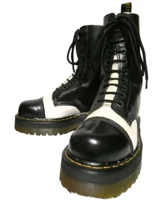 Dr. Martens 10-Loch Stiefel Crazy Bomb Black & White UK4 23cm Damen Leder gebraucht - Bild 1 von 10