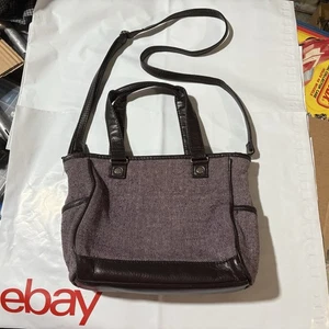Bolso Bandolera Thirty One Ciruela Tweed Correa Ajustable Cuero Vegano - Imagen 1 de 18