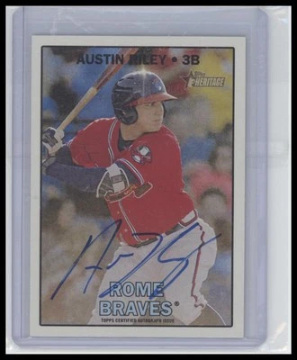 2016 Topps Heritage Minor League #ROA-ARI Austin Riley Real One Autographs - Image 1 of 2