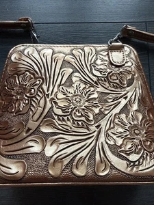 Origenes David Luna Tooled Leather Crossbody Bag Adjustable Strap - Bild 1 von 8