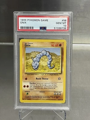 1999 Pokemon Game Base PSA 10 Onix #56 WOTC UNLIMITED  - Image 1 of 2