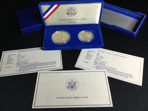 1986 U.S Mint Liberty Coins Set - Silver Dollar and Half-Dollar 2-Coin PROOF Set - Picture 1 of 7