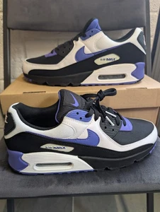Nike Air Max 90 Men's uk 9 Violet Purple Black White Lace Up Sneakers deadstock - Picture 1 of 8