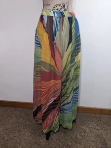 Neu mit Etikett $ 109 Chico’s bunt gefütterter Maxirock tropisch fließend Seitenreißverschluss A-Linie 2/L - Bild 1 von 13