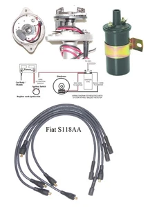 Electronic ignition kit coil & HT Leads to fit Fiat 850 Marelli S118AA - Picture 1 of 1