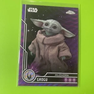 2023 Topps Chrome Star Wars Purple Wave Grogu Mudhorn Refractor  # 98 Card - Picture 1 of 4