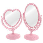 2 Pcs Vanity Mirror Student Make up for Girls Table Heart