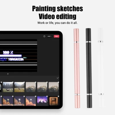 Lápiz óptico 2 en 1 punta doble para iPhone Android con disco de silicona suave precisión Foto 1 de 2