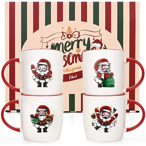Christmas Mugs, Christmas Gifts Coffee Mug Tea Cup, Christmas Mugs Set of 4, 11  - Picture 1 of 12