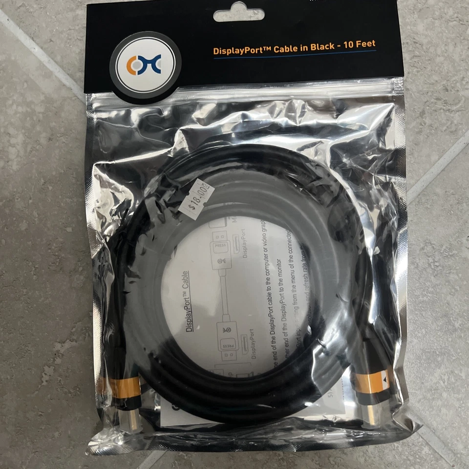 Cable Matters DisplayPort Cable In Black 10 Feet New - Image 1 of 2