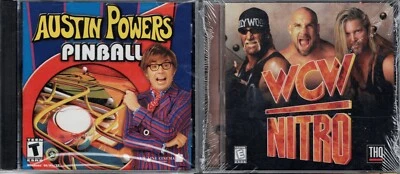 WCW Nitro & Austin Powers Pinball Pc New 50 Professional Wrestlers 2 Tables - Image 1 of 2