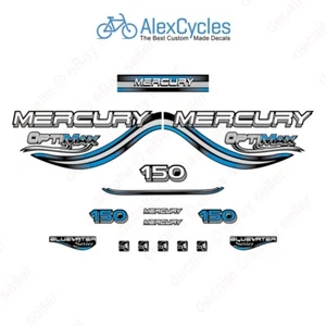 Mercury Optimax Bluewater 150 HP 150HP Outboard Laminated Decals Stickers Kit - Bild 1 von 1