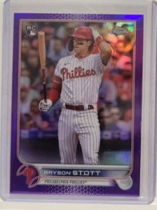 2022 Topps Chrome Update Bryson Stott RC Purple Refractor Rookie Phillies USC154 - Picture 1 of 2