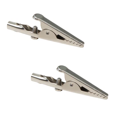 ➡️ Krokodilklemmen (Krokoklemmen) blank, Auswahl 2 bis 10 Stück, mit 4mm Buchse